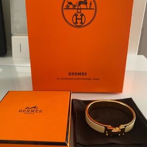 Hermes Clic H Bangle Authentic Gold Cream PM